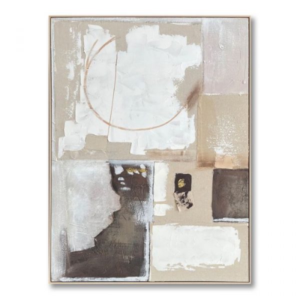 CUADRO LIENZO MARCO MADERA NATURAL 90X4,5X120CM