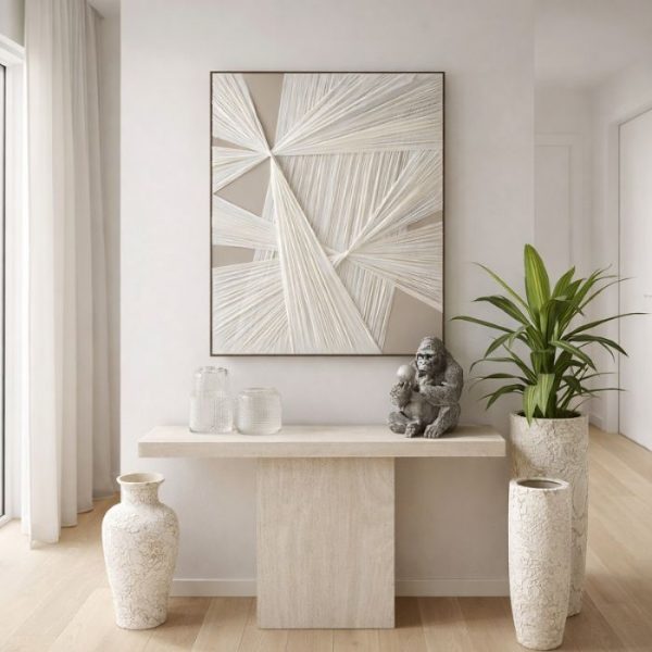 CUADRO LIENZO MARCO MADERA NATURAL 80X4,5X120CM