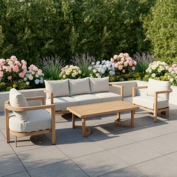 SET SOFA 3P+2 SILLONES+MESA CENTRO ALUMINIO 73X74X66/198X74X66/128X60X43