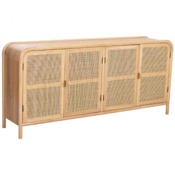 APARADOR MADERA RATÁN MARRÓN 180X40X82CM