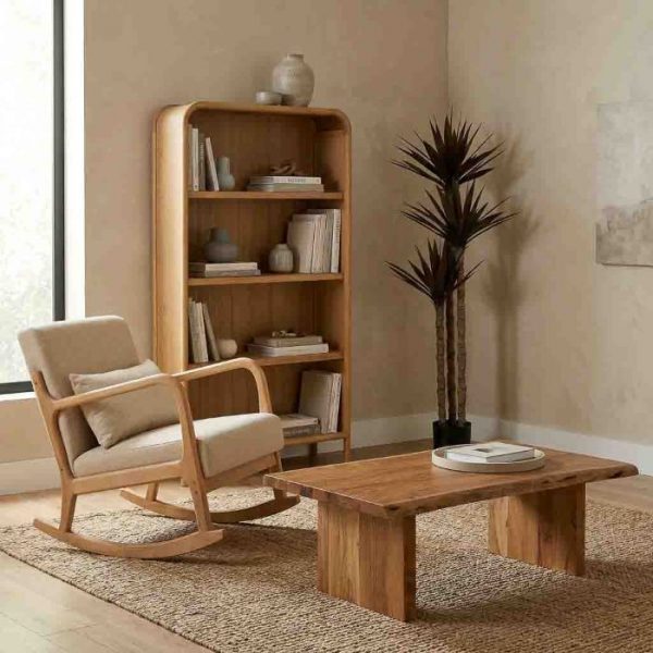 ESTANTERÍA MADERA RATÁN MARRÓN 100X35X179CM