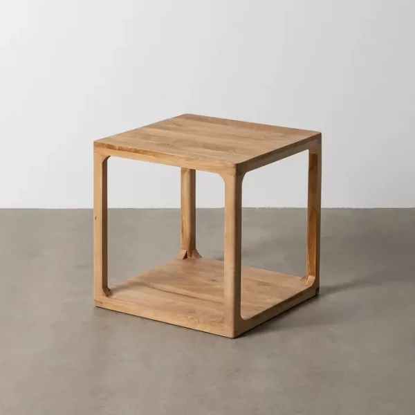 MESA AUXILIAR NATURAL MADERA DE MANGO 50 X 50 X 50 CM