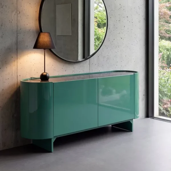 APARADOR LACADO VERDE MÁRMOL-DM SALÓN 160 X 45 X 75 CM