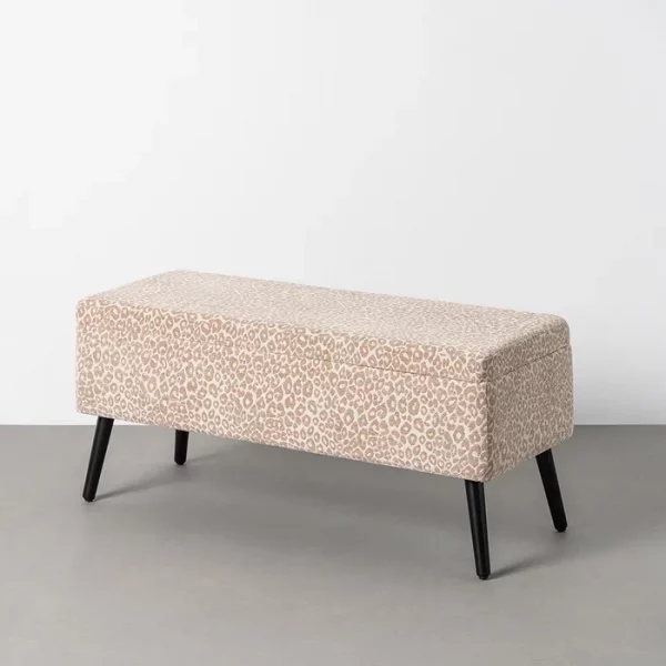 BANCO BAÚL CREMA-BEIGE DM-TEJIDO 100 X 40 X 44 CM