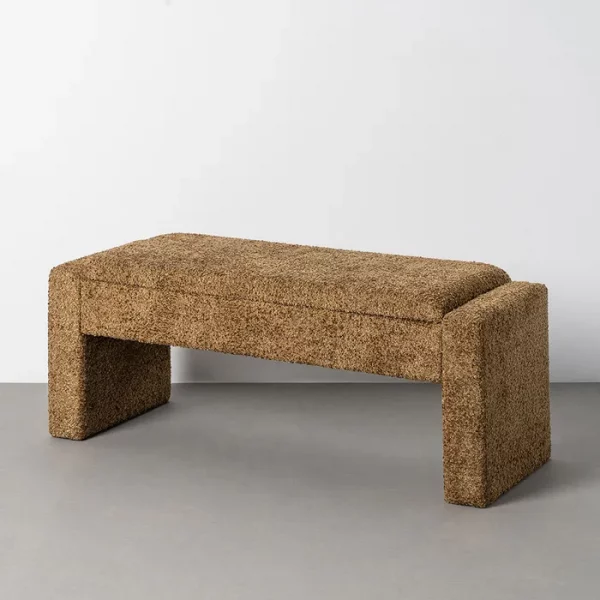 BANCO BAÚL OCRE DM-TEJIDO 117 X 43 X 45 CM