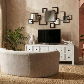 MESA TV MADERA BLANCO DM 130X24X50,5CM PAULOWNIA