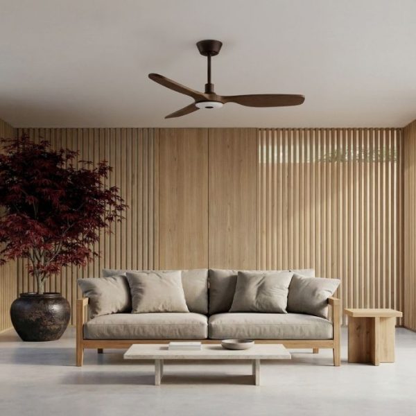 VENTILADOR SULION BALCONY NEO LED MARRÓN MADERA OSCURA