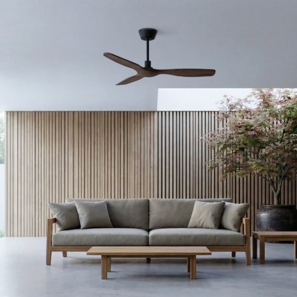 VENTILADOR SULION BALCONY NEO NEGRO MADERA OSCURA