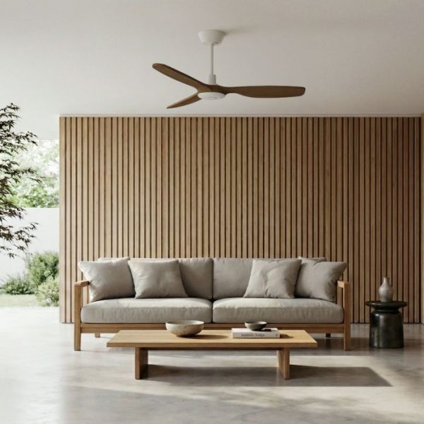 VENTILADOR SULION BALCONY NEO LED BLANCO MADERA OSCURA