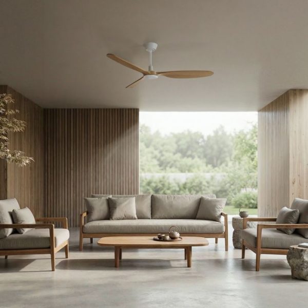 VENTILADOR SULION BALCONY NEO LED XL BLANCO MADERA MEDIA