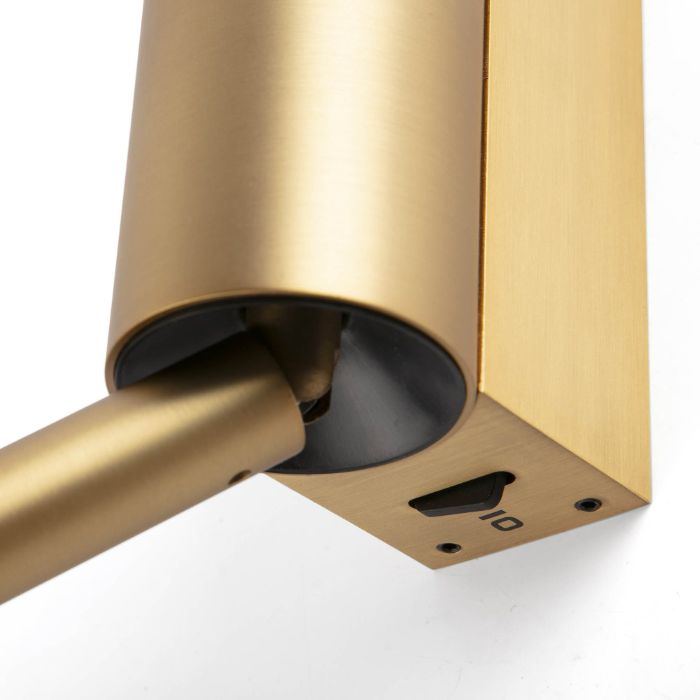 FARO DANTE APLIQUE CON LECTOR ORO SATINADO 5W+3W 2700K - Imagen 4