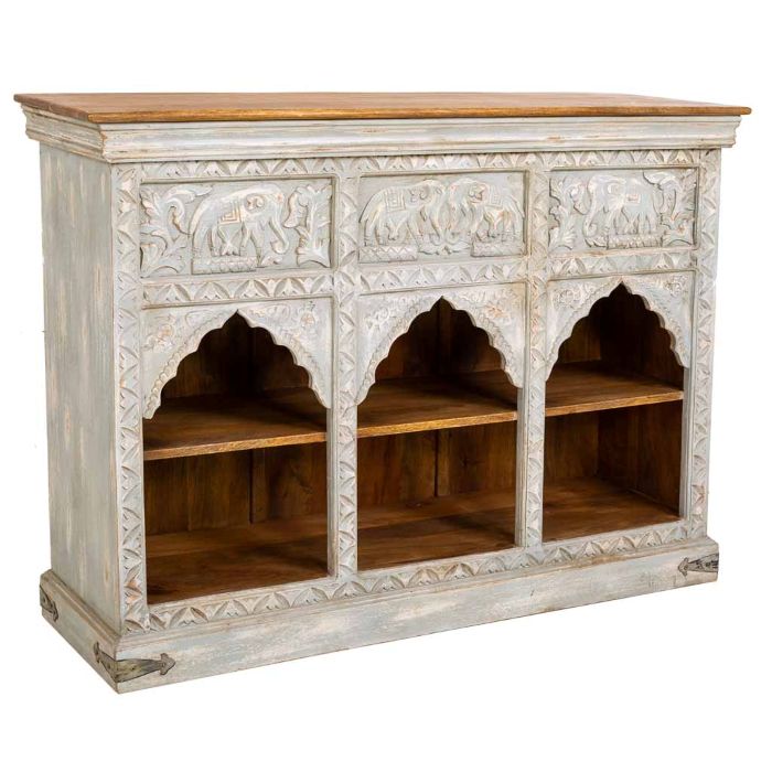 APARADOR MADERA MANGO BLANCO 132X40X96CM