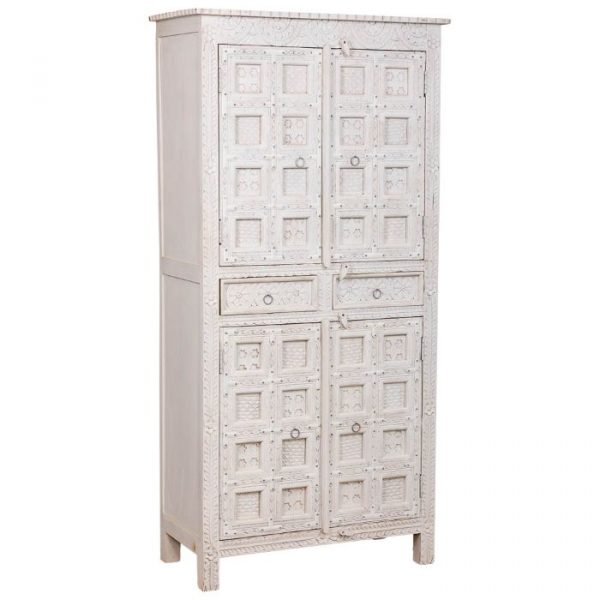 ARMARIO MADERA MANGO BLANCO 93X45X192CM