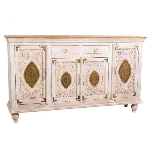 APARADOR MADERA MANGO BLANCO 178X43X102CM