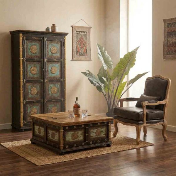 ARMARIO MADERA MANGO NEGRO 102X44X183CM