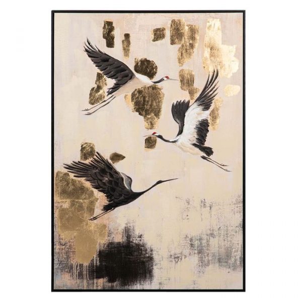 CUADRO GARZAS FOIL 80x4x120 CM