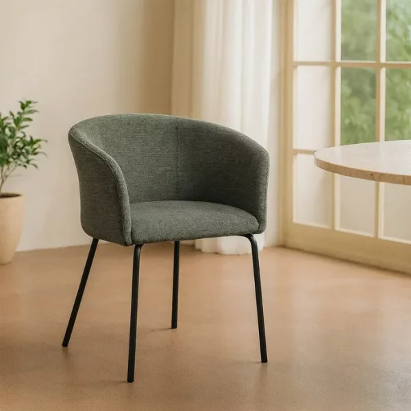 SILLA VERDE TEJIDO-METAL SALÓN 60,50 X 55 X 78,50 CM