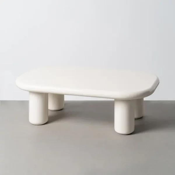 MESA CENTRO LACADO CREMA DM SALÓN 118 X 68 X 37 CM