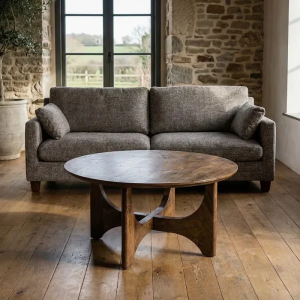 MESA CENTRO NATURAL MADERA DE MANGO 90 X 90 X 45 CM
