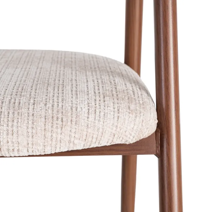 SILLA BEIGE TEJIDO-METAL 56 X 57 X 78 CM - Imagen 3