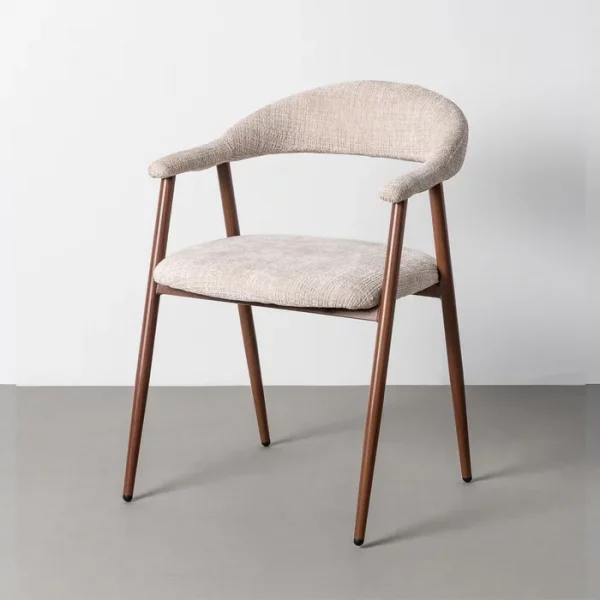 SILLA BEIGE TEJIDO-METAL 56 X 57 X 78 CM