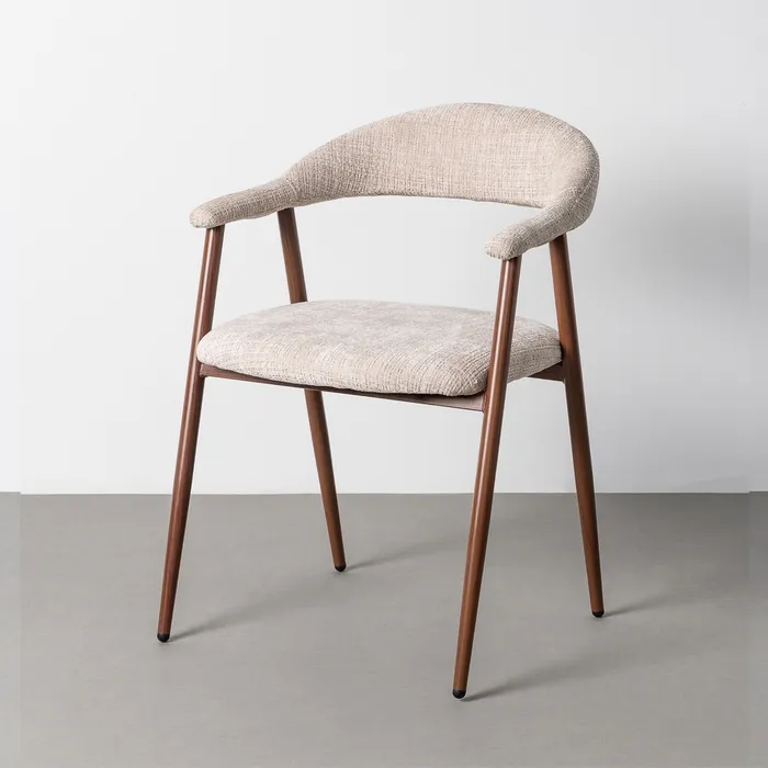 SILLA BEIGE TEJIDO-METAL 56 X 57 X 78 CM - Imagen 12