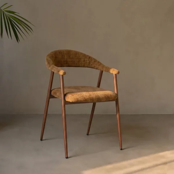 SILLA MARRÓN TEJIDO-METAL 56 X 57 X 78 CM
