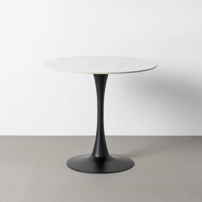 MESA REDONDA PIEDRA SINTERIZADA CONTRACT 80 X 80 X 75 CM
