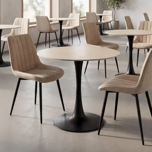 MESA REDONDA TRAVERTINO CONTRACT 80 X 80 X 75 CM