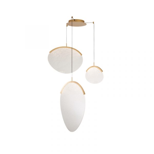 LAMPARA LED OASIS 40W ORO 3 COLGANTES 9647 MANTRA