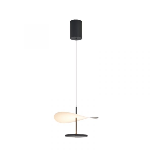 COLGANTE LED ABISAL 1L 12W NEGRO Y MADERA 9659 MANTRA