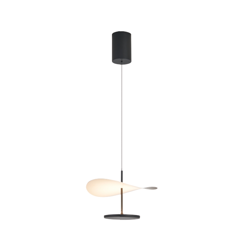 COLGANTE LED ABISAL 1L 12W NEGRO Y MADERA 9659 MANTRA