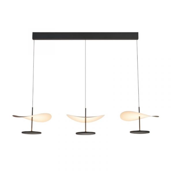 COLGANTE LED ABISAL 3L LINEA 32W NEGRO Y MADERA 9660 MANTRA
