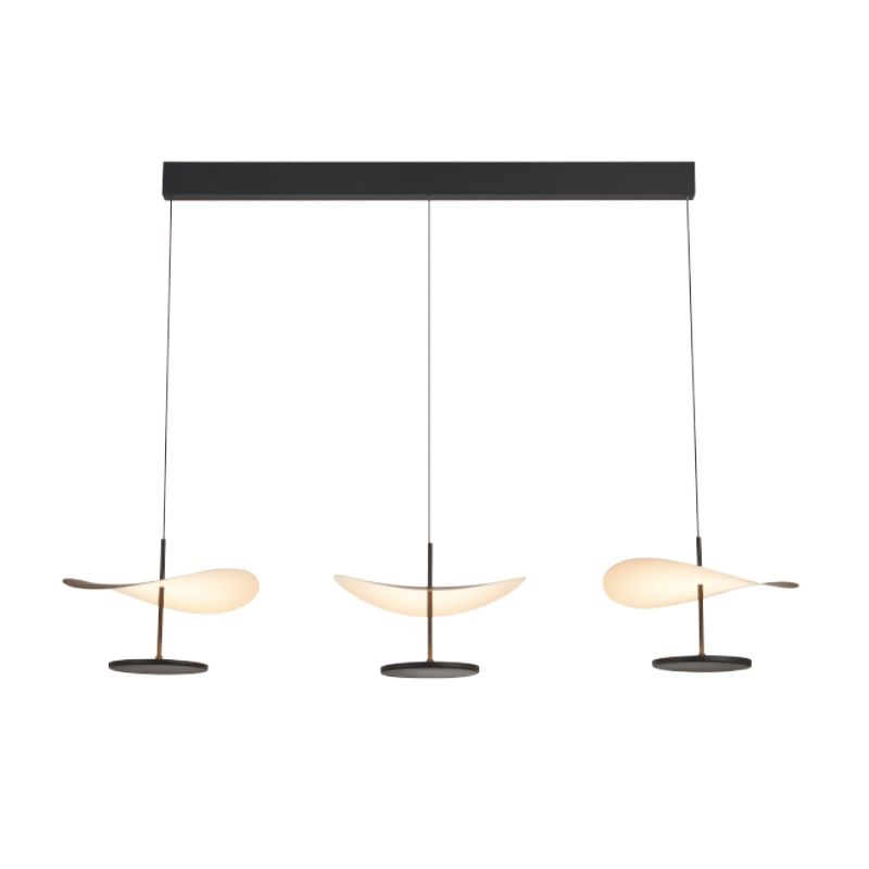 COLGANTE LED ABISAL 3L LINEA 32W NEGRO Y MADERA 9660 MANTRA