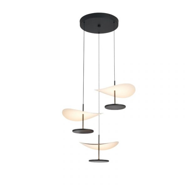 COLGANTE LED ABISAL 3L 32W NEGRO Y MADERA 9661 MANTRA