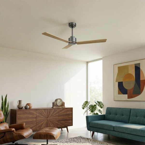 SULION ANNE VENTILADOR GRIS GRAFITO MADERA CLARA