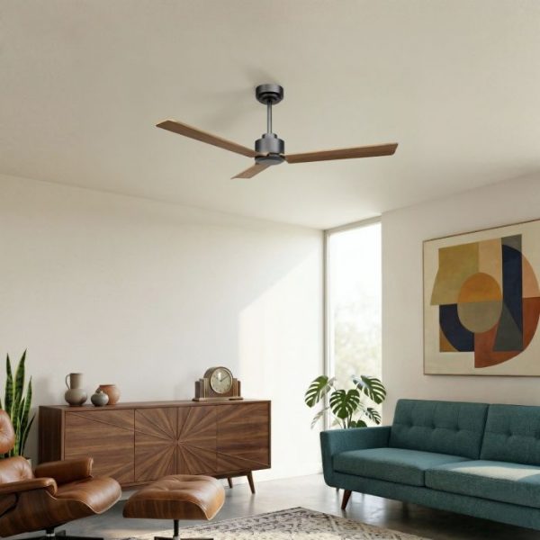 SULION ANNE VENTILADOR GRIS GRAFITO MADERA MEDIA