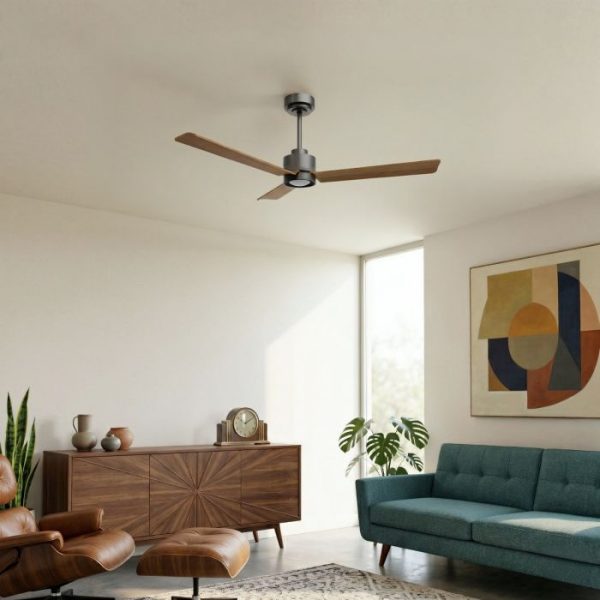 SULION ANNE VENTILADOR LED GRIS GRAFITO MADERA MEDIA