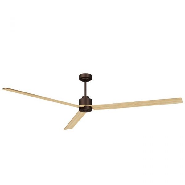 SULION ANNE XXL VENTILADOR LED MARRON OXIDO MADERA CLARA