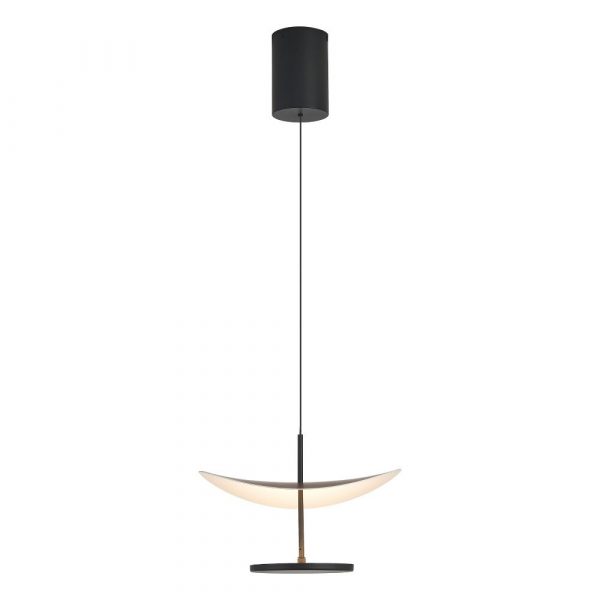 COLGANTE LED ABISAL 1L 12W NEGRO Y MADERA 9659 MANTRA