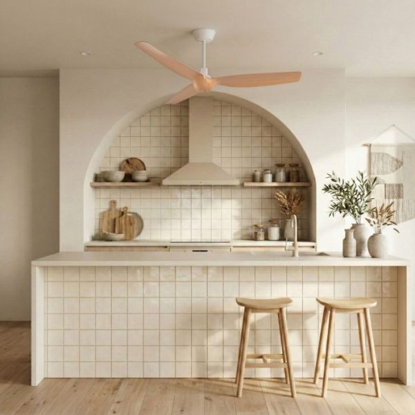 SULION IVY NEO L VENTILADOR BLANCO MADERA CON LUZ IP44