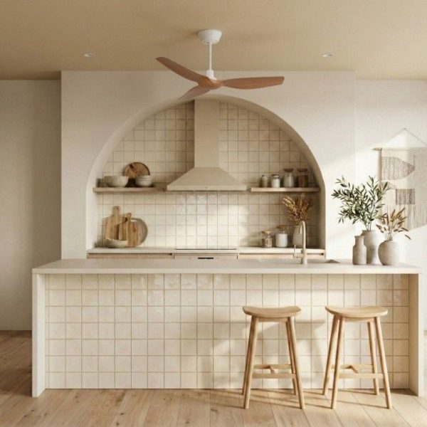 SULION IVY NEO S VENTILADOR BLANCO MADERA SIN LUZ IP44