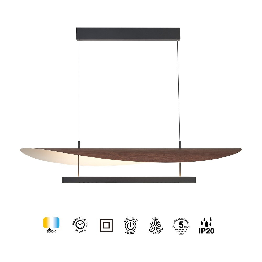 LAMPARA LED ABISAL 40W NEGRO Y MADERA 9655 MANTRA - Imagen 2