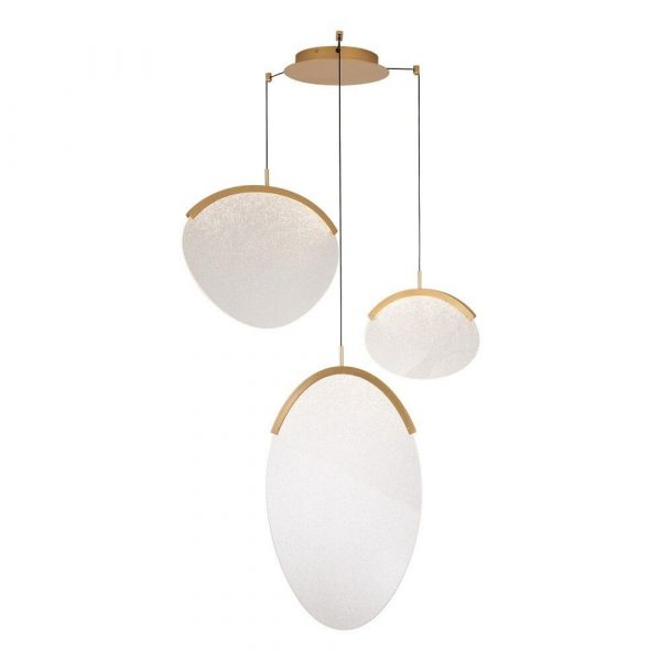 LAMPARA LED OASIS 40W ORO 3 COLGANTES 9647 MANTRA