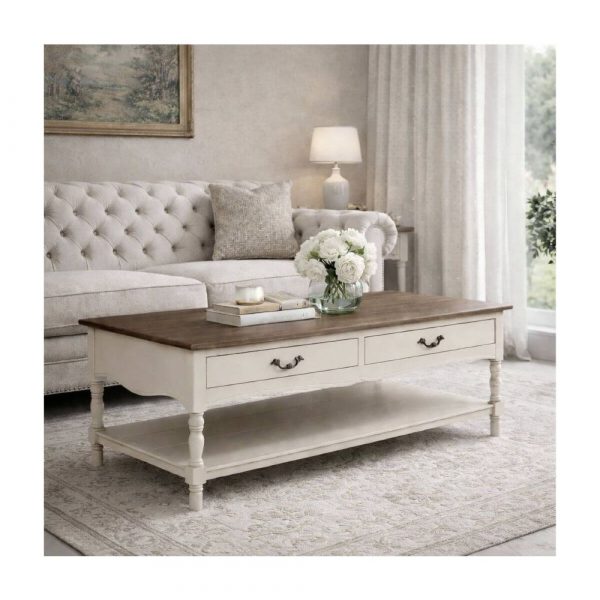 MESA CENTRO PINO MDF BEIGE 120x60x48CM