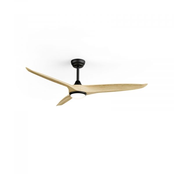 SULION NOVA LUZ VENTILADOR NEGRO-MADERA CLARA
