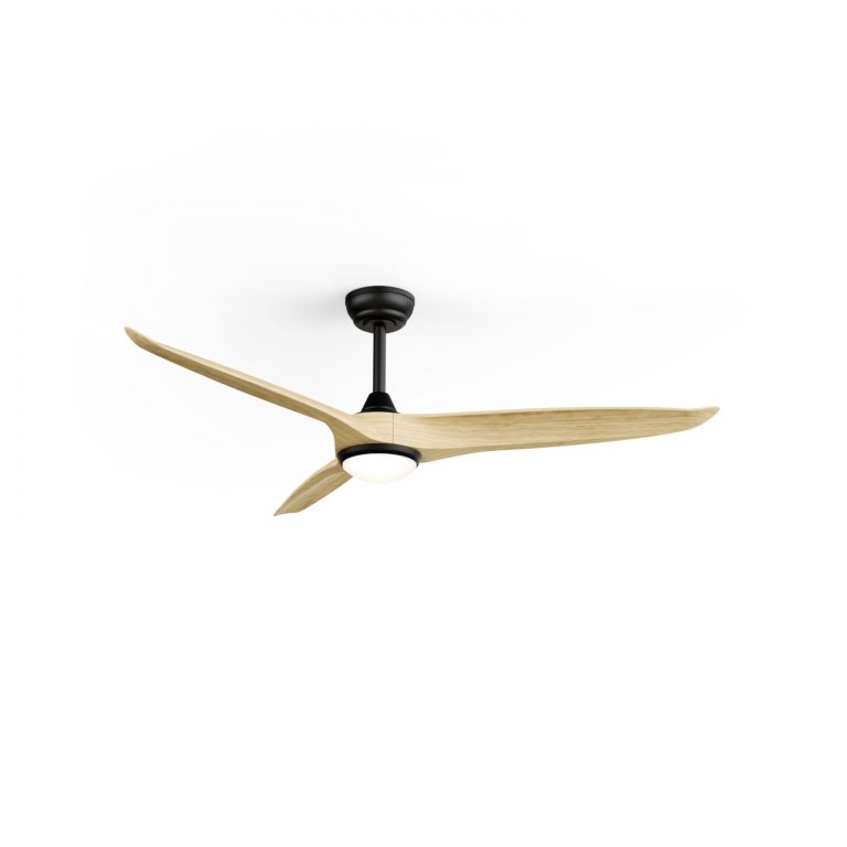 SULION NOVA LUZ VENTILADOR NEGRO-MADERA CLARA