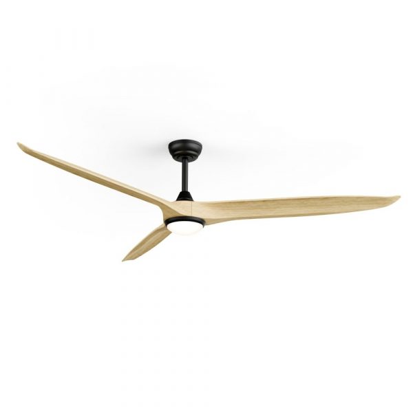 SULION NOVA XL LUZ VENTILADOR NEGRO-MADERA CLARA