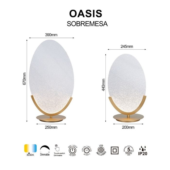 SOBREMESA LED OASIS 12W ORO PEQUEÑA 9653 MANTRA - Imagen 2