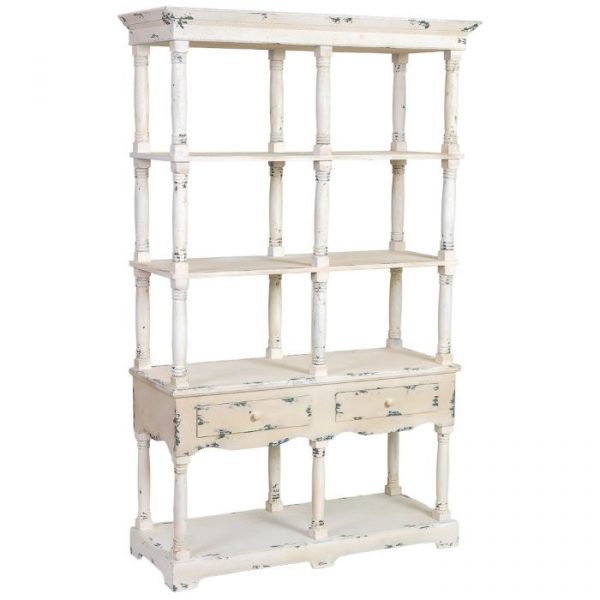 ESTANTERÍA MADERA BLANCA ENVEJ 129,5X49,5X207CM